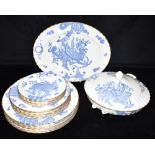 A GROUP OF ROYAL WORCESTER 'BLUE DRAGON' PATTERN DINNERWARE comprising six dinner plates 27cm