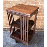 A MAHOGANY REVOLVING BOOKCASE H 84cm x W 47cm x D 43cm Condition Report : Wear conduive to use