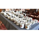 A COLLECTION OF ROYAL WORCESTER 'EVESHAM' PATTERN CERAMICS including teapot, mugs, quiche dish,