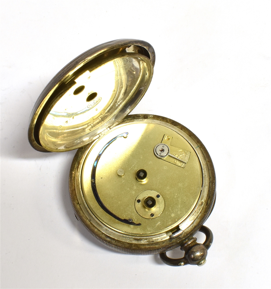 A MARKED 0.935 OPEN FACED POCKET WATCH Key wound (no key) The outside case in engine turned - Image 3 of 5