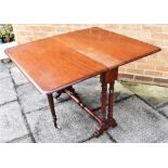 A LATE VICTORIAN MAHOGANY SUTHERLAND TABLE 89cm deep, 105cm wide including both leaves (16cm wide