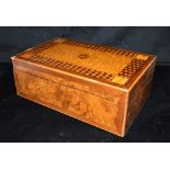 A LATE VICTORIAN PARQUETRY DECORATED WRITING SLOPE 43cm wide 27cm deep 16cm high Condition