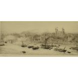 WILLIAM LIONEL WYLLIE, RA (1851-1931) 'A Royal Salute The Tower of London' Etching Signed in