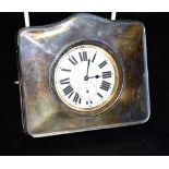 A GOLIATH POCKET WATCH In a white metal travel case, the pocket watch measuring approx. 6.5cm in
