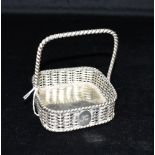 ELKINGTON & CO SILVER BASKET the basket with rope twist borders and handle, the body with basket