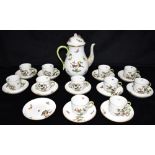 A COLLECTION OF HEREND PORCELAIN COFFEE WARES DECORATED IN THE 'ROTHSCHILD BIRDS' PATTERN comprising