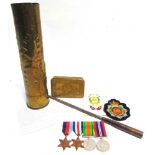 MILITARIA - ASSORTED namely a Second World War group of four medals, attributed to 190475 Cpl R.E.