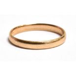 A MARKED 585 14K BAND RING Size P 1/2 , weight 2grams