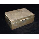 A GEORGE VI SILVER BOX the box of plain form with canted lid in geometric machine turned pattern,