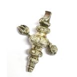 A BABY'S SILVER WHISTLE TOP RATTLE A/F, the rattle with faded Birmingham hallmark measuring 8cm in