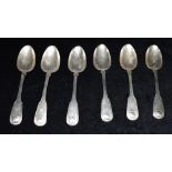 A SET OF SIX GEORGE IV SILVER THREAD AND SHELL PATTERNED SERVING SPOONS the spoons hallmarked for