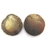 COINS - GREAT BRITAIN, CHARLES I (1625-1649), HALFCROWN (reduced; lacking legend); together with a