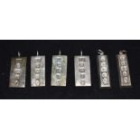 A COLLECTION OF SEVEN JUBILEE ELIZABETH II INGOT PIECES hallmarked for Sheffield 1977, total