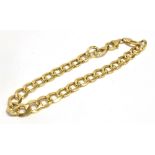 A MARKED 375 ITALY GOLD FLAT CURB LINK BRACELET length 18cm, weight 5.4grams Condition Report : open