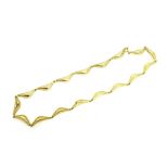 A 9CT GOLD CHOKER NECKLACE the necklace of geometric openwork design with textured detail, length