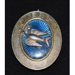 A SILVER SOMERSET DOVE Of peace collar jewel measurement 51cm X 4.2cm hallmarked Birmingham 1968,