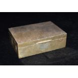 A SILVER BOX the box of plain form and inlaid with hardboard, hallmarked for Birmingham 1973,
