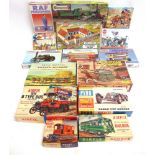 ELEVEN ASSORTED UNMADE PLASTIC KITS each boxed; together with four boxes of 1/76 scale Airfix