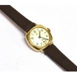 A VINTAGE TUDOR SMALL ROSE WRISTWATCH the watch with signed cream dial, sub dial, and blue batons,