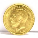 GREAT BRITAIN - GEORGE V (1910-1936), HALF-SOVEREIGN, 1915