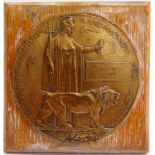 A GREAT WAR MEMORIAL PLAQUE TO FREDERICK CLAPP, ARMY CYCLIST CORPS (Frederick Clapp), set to an