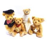 FOUR STEIFF COLLECTOR'S TEDDY BEARS comprising 'Peace Bear' (EAN 665981), limited edition 1280/3000,