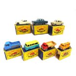 SEVEN MATCHBOX 1-75 SERIES DIECAST MODEL VEHICLES variable condition, each boxed, the boxes variable
