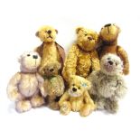 SEVEN ASSORTED COLLECTOR'S TEDDY BEARS by Cameo Bears (3), and others, the largest 41cm high.