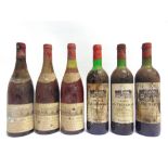 RED WINE - SIX BOTTLES comprising Chateau la Vigneraie Bordeaux Superieur, Lionel Guerin, 1979,