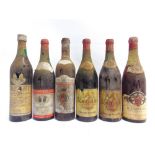 RED WINE - FOURTEEN BOTTLES comprising Gevrey-Chambertin Liger-Belair, 1962, one bottle; Moulin-a-