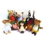 SIX STEIFF COLLECTOR'S BEATRIX POTTER SOFT TOYS comprising 'Mr Tod' the fox (EAN 662492), limited