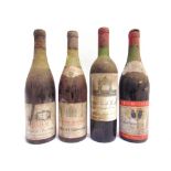 RED WINE - FOUR BOTTLES comprising Chateau de Fouilloux Brouilly, 1966, one bottle; Grand Vin de
