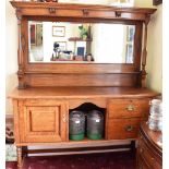 OAK MIRROR BACK SIDEBOARD