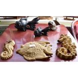 ASSORTED FISH AND SEAHORSE ORNAMENTS