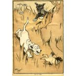 AFTER CECIL ALDIN Just in Time, chromolithograph, 32 x 22cm
