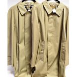 TWO GENTLEMAN'S BURBERRY RAINCOATS style Westend, size 58 short and 58 regular, unworn (2)