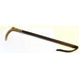 A RIDING CROP by Champion & Wilton, Oxford St., London, with an antler grip, plated collar and