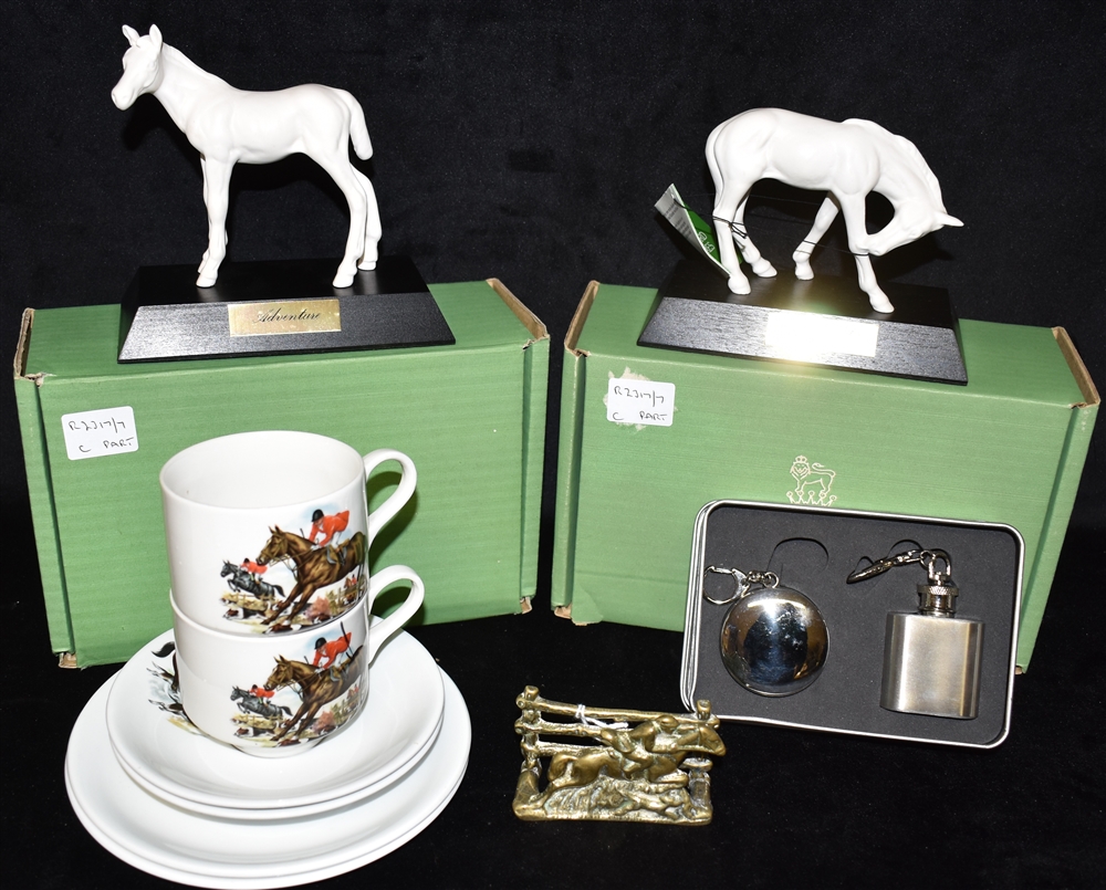 TWO ROYAL DOULTON FIGURES OF FOALS 'Sunlight' and 'Adventure' on wooden plinth bases, heights 11cm
