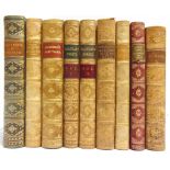 [MISCELLANEOUS]. BINDINGS Nine assorted works, in ten volumes, all full calf, all octavo.
