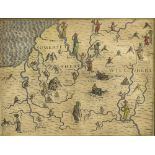 [MAP]. SOMERSET & WILTSHIRE Drayton, Michael (English, 1563-1631), Engraved map, hand-coloured, 25cm