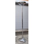 AN ART DECO CHROMED STEEL UPLIGHTER 178cm high Condition Report : good condition, PAT tested
