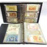 BANKNOTES - ASSORTED Approximately 160, variable condition, (two albums).