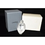 A LALIQUE FROSTED GLASS FIGURE 'NU FEUILLE PLIE' 8.5cm long, boxed with paperwork Condition Report :