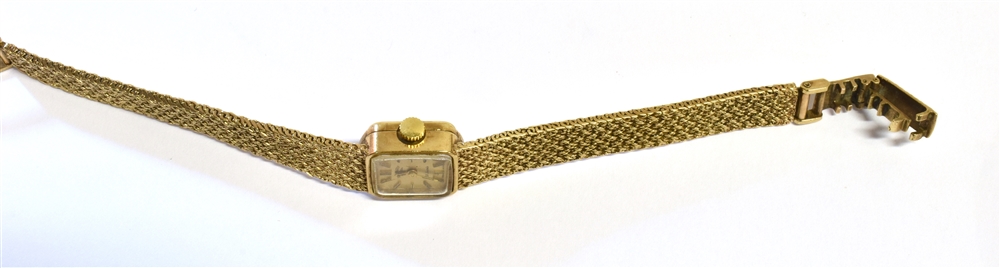 A LADIES VICTORIAN ROTARY 17 JEWELS WRISTWATCH the square yellow metal case fitted with an - Image 3 of 3