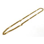 A 9CT GOLD NECK CHAIN trombone and round belcher links, lobster claw fastener, 18 inches long,