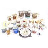 ASSORTED ROYAL COMMEMORATIVE, SOUVENIR & OTHER MUGS AND TANKARDS including a late 19th century mug