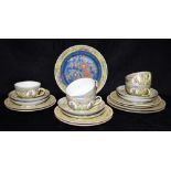 A COLLECTION OF CHINESE PORCELAIN TEAWARE bearing Qianlong type marks, decorated with Chinese