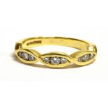 A DIAMOND DRESS RING The yellow metal shank with worn markings, ring size N ½, weight 4g