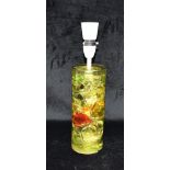 A LIME GREEN SHATTERLINE PERSPEX TABLE LAMP BASE 35cm high overall Condition Report : light