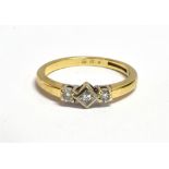 A 9CT GOLD, DIAMOND SET DRESS RING The shank with rubbed 375 hallmark, ring size P, weight 2.6g